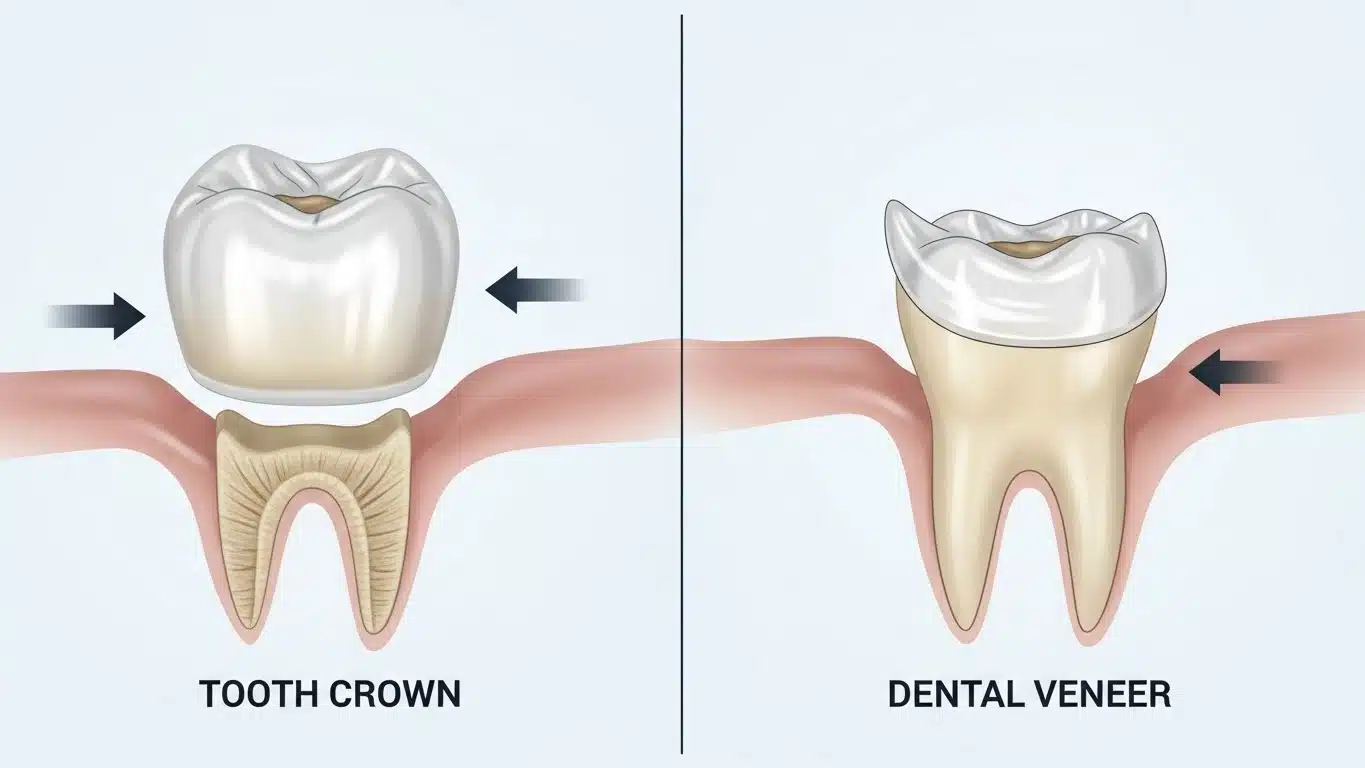 Tooth Crown vs Veneer